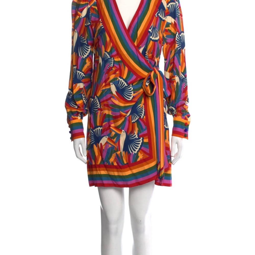 FARM Rio Toucans Wrap Mini Dress - Picture 2 of 7